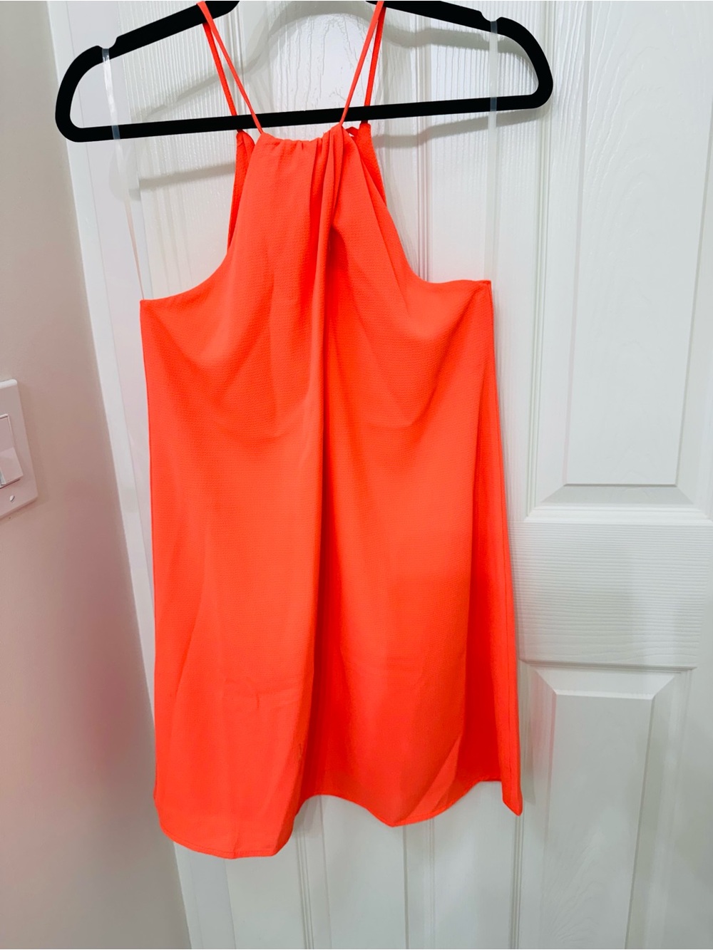 Vici Bright Coral Halter Spaghetti Strap Dress